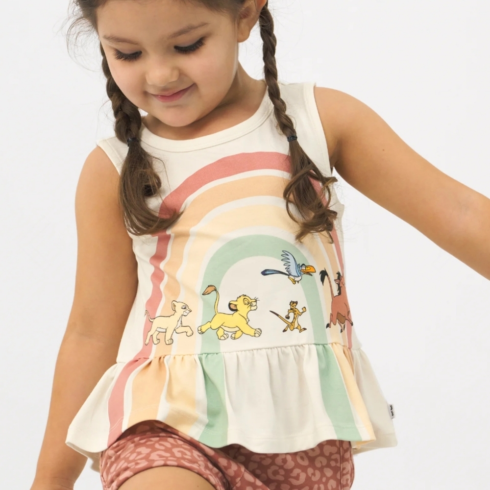 NWT Disney Little Sleepies Lion King Graphic Peplum Tank, 18-24mo
